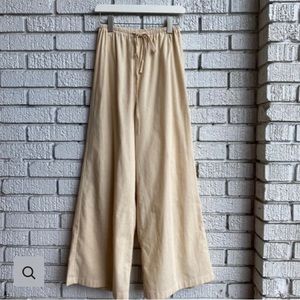 Luna Cotton Sand High Waisted Wide Leg Pant
